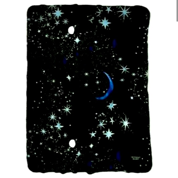 Victoria Secret Moon & Star Print Sherpa Blanket - Picture 1 of 5